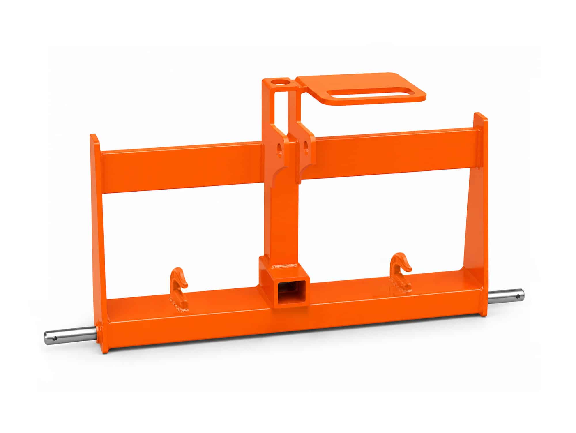 orange weight rack on white background