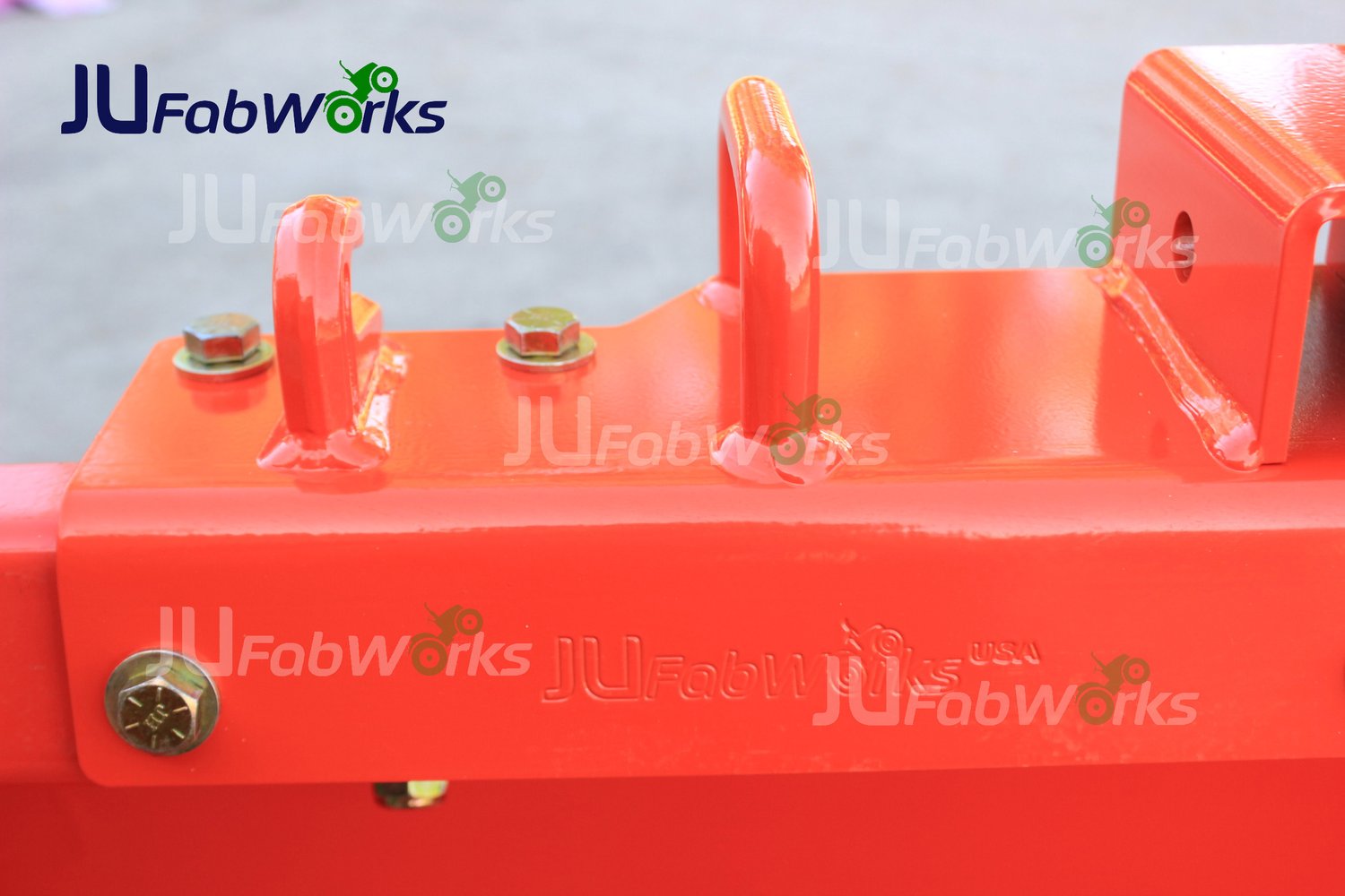 JU Fabworks Workmaster Plate Kubota Quick Attach Bucket Detail