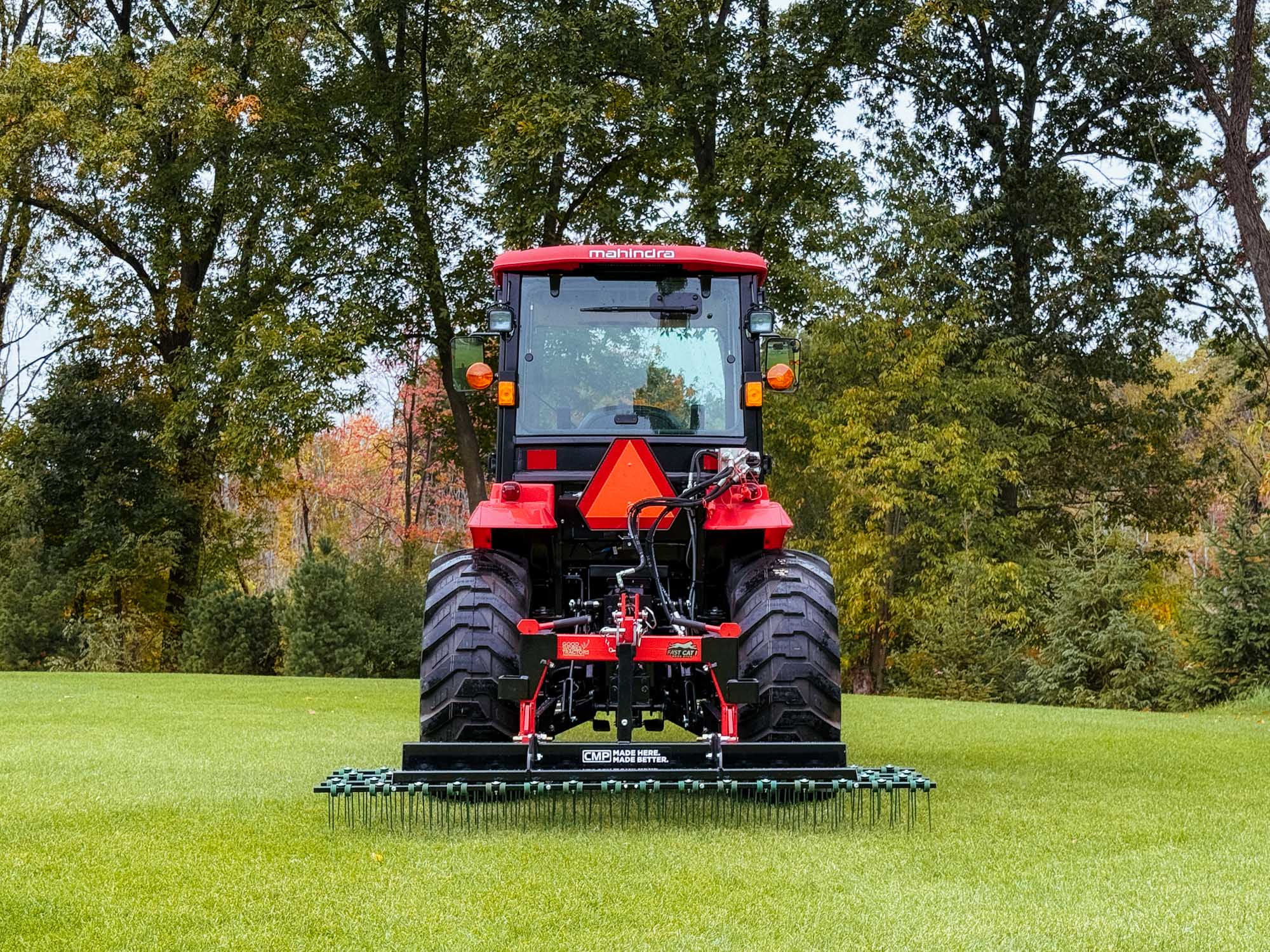 Rear View of 80" Heavy Duty Dethatcher Rake