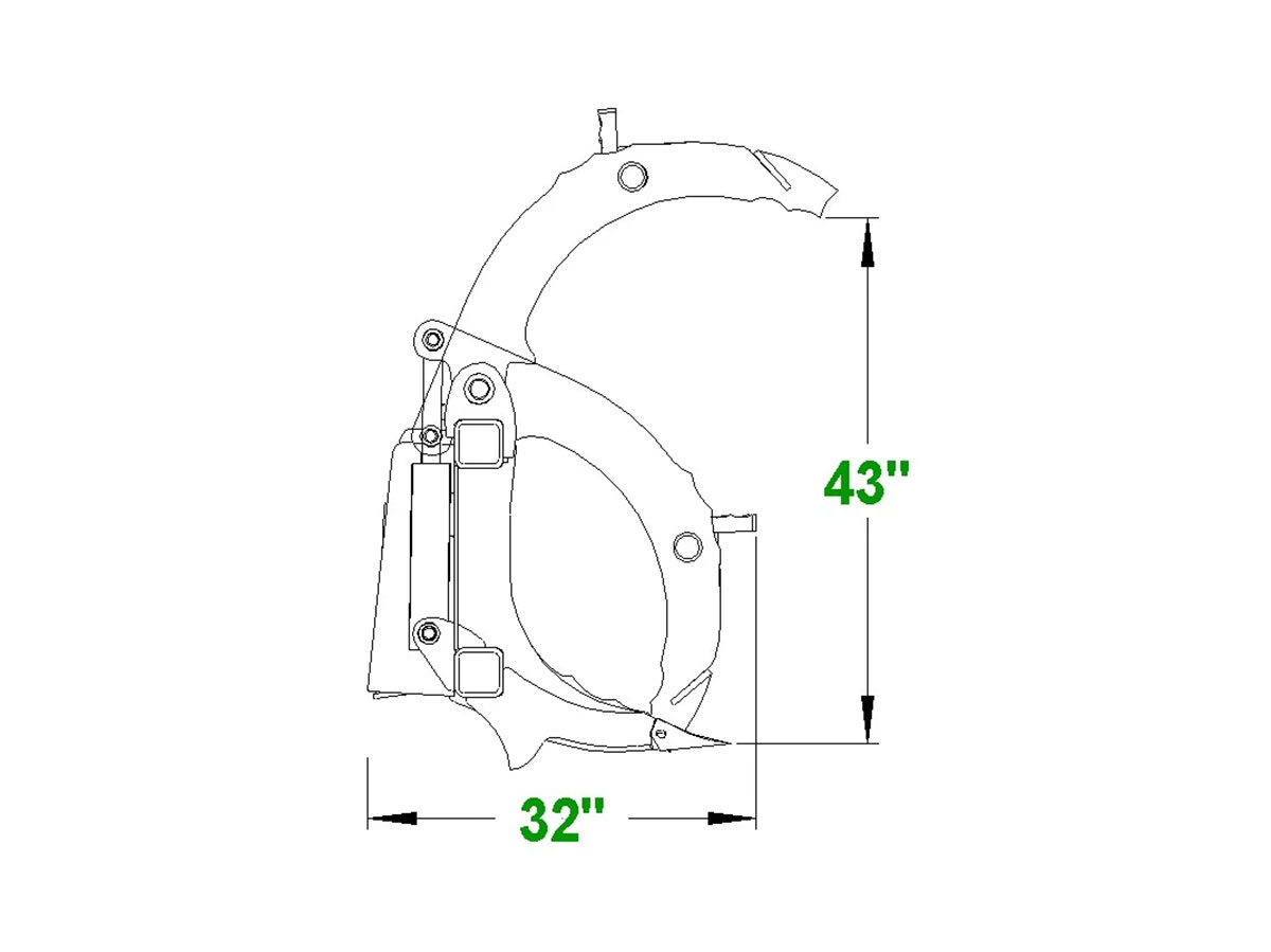 IronCraft Severe Duty Grapple Rake Dimensions Diagram